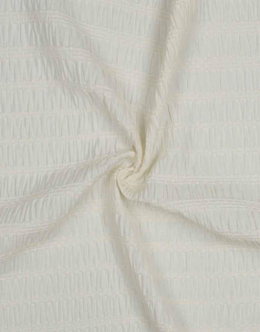 Ecru Chenille Jacquard Fabric