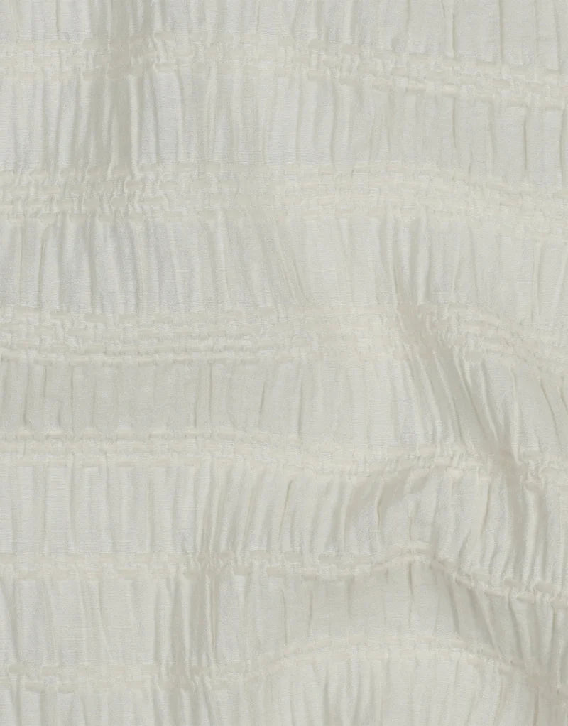Remnant 40cm -Ecru Chenille Jacquard Fabric