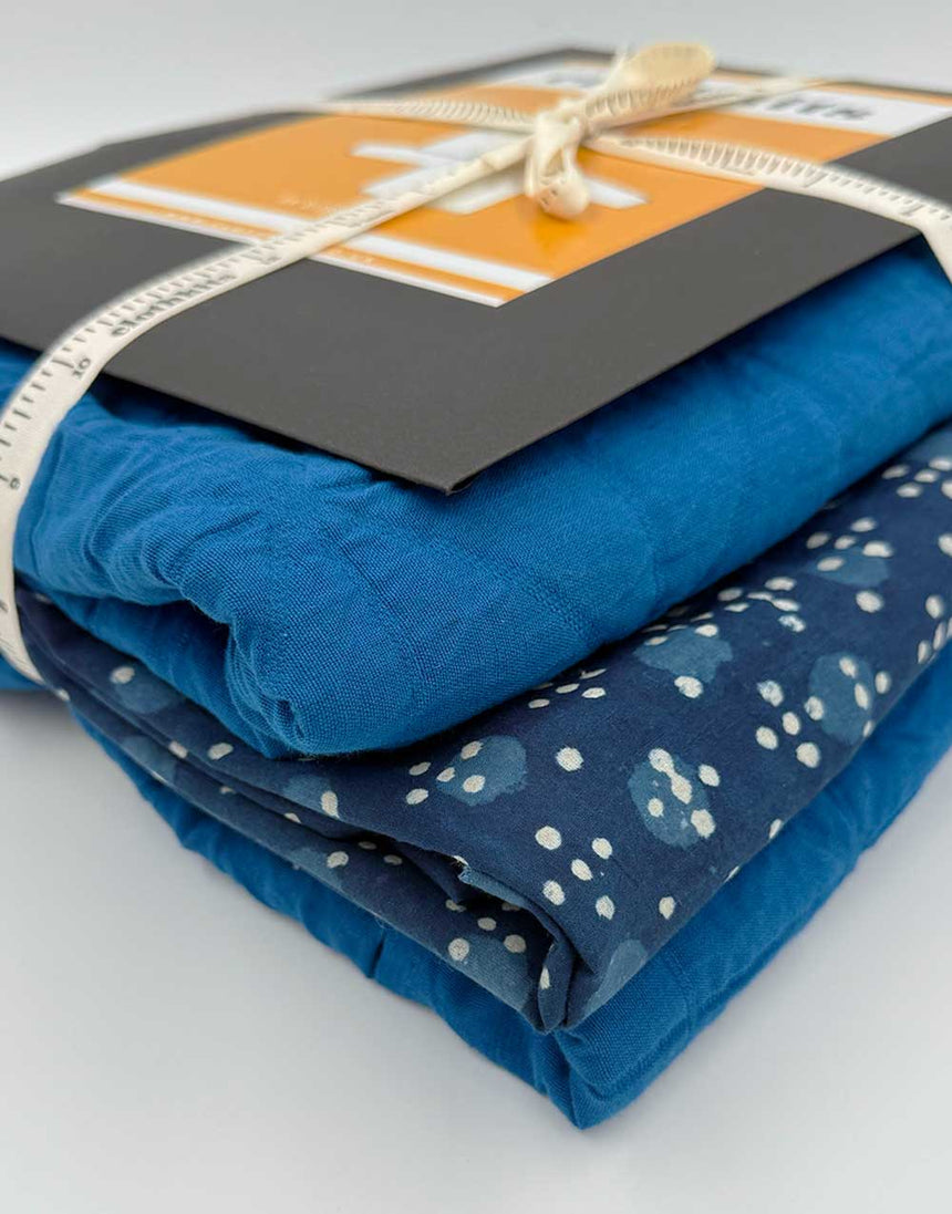 Clothkits® Reversible Boxy Jacket Kit - Quilted Cotton Jacquard & Bagru Block Print