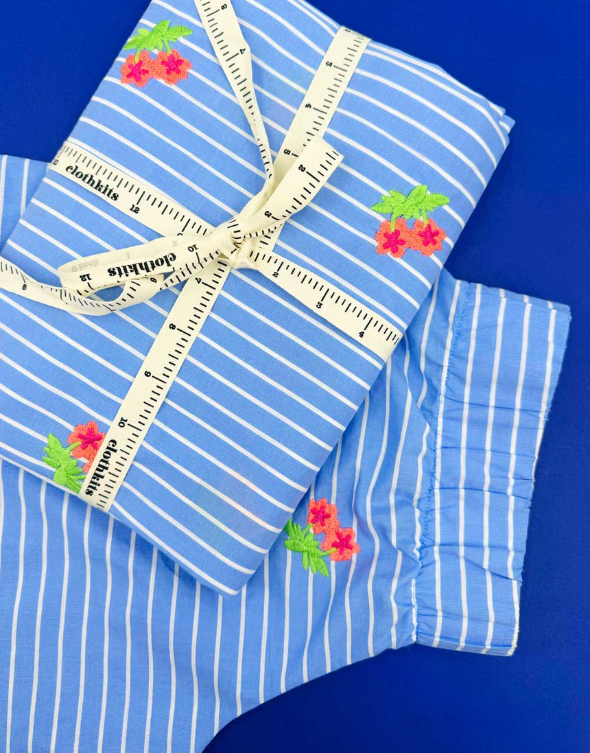 Neon Bloom Stripe Cuff Top – Complete Dressmaking Kit