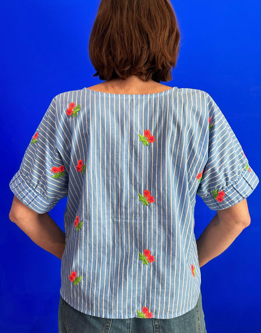 Neon Bloom Stripe Cuff Top – Complete Dressmaking Kit