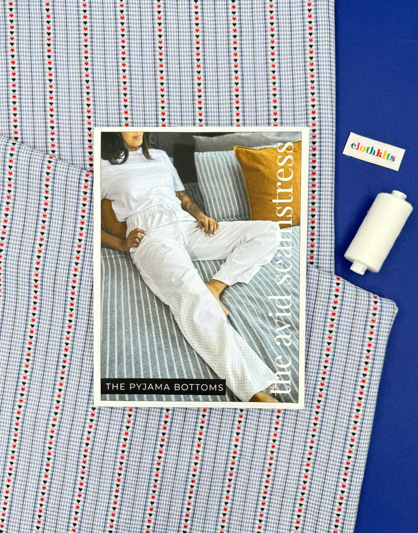 Gingham Pyjama Bottoms Complete Dressmaking Kit, The Avid Seamstress