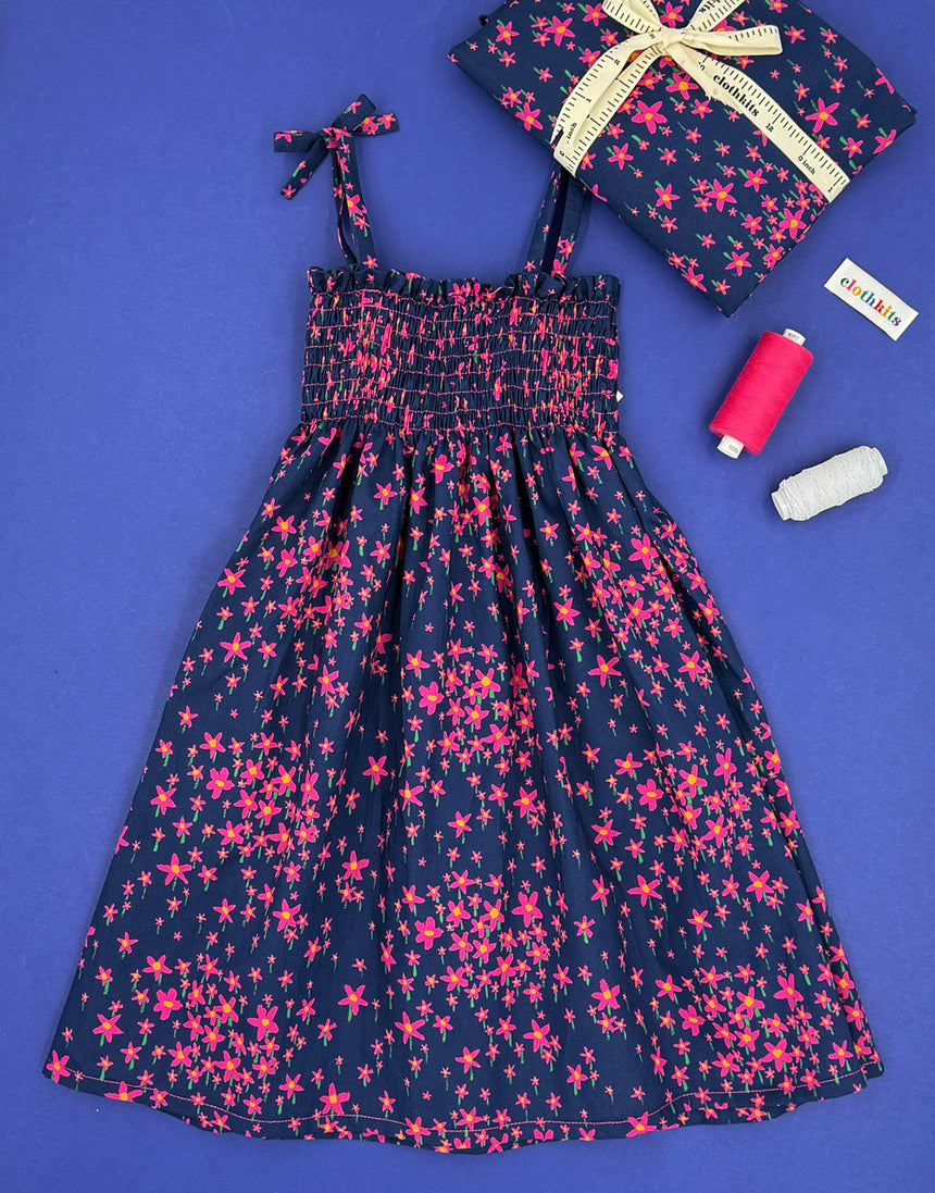 Liberty Fabrics Shirred Sun Dress, Dressmaking Kit for Girls Age 2-8 years, Clothkits®