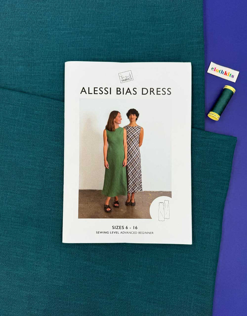 Linen Alessi Bias Dress Complete Dressmaking Kit, Tessuti