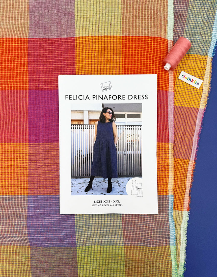 Sunloom Check Linen Felicia Dress, Complete Dressmaking Kit, Tessuti