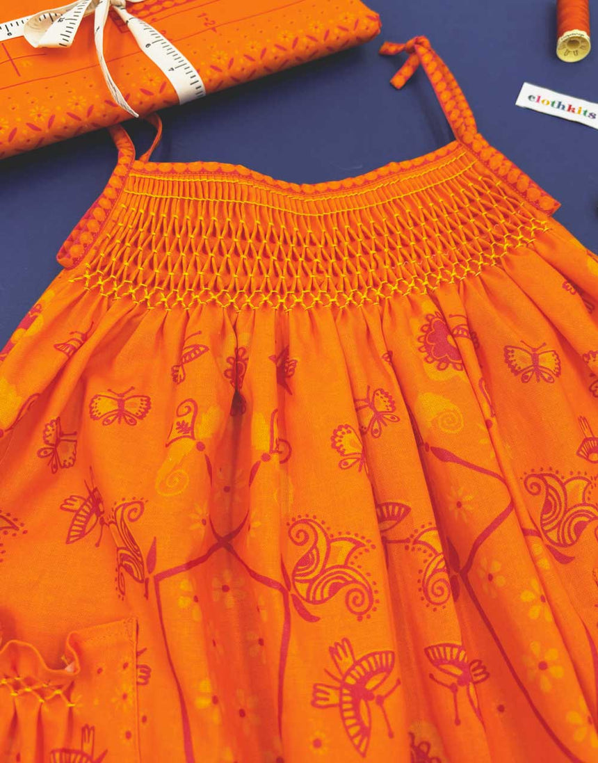Hand Smocked Anna Sundress, Clothkits® Kit 584 Dressmaking Kit, Ages 1-4