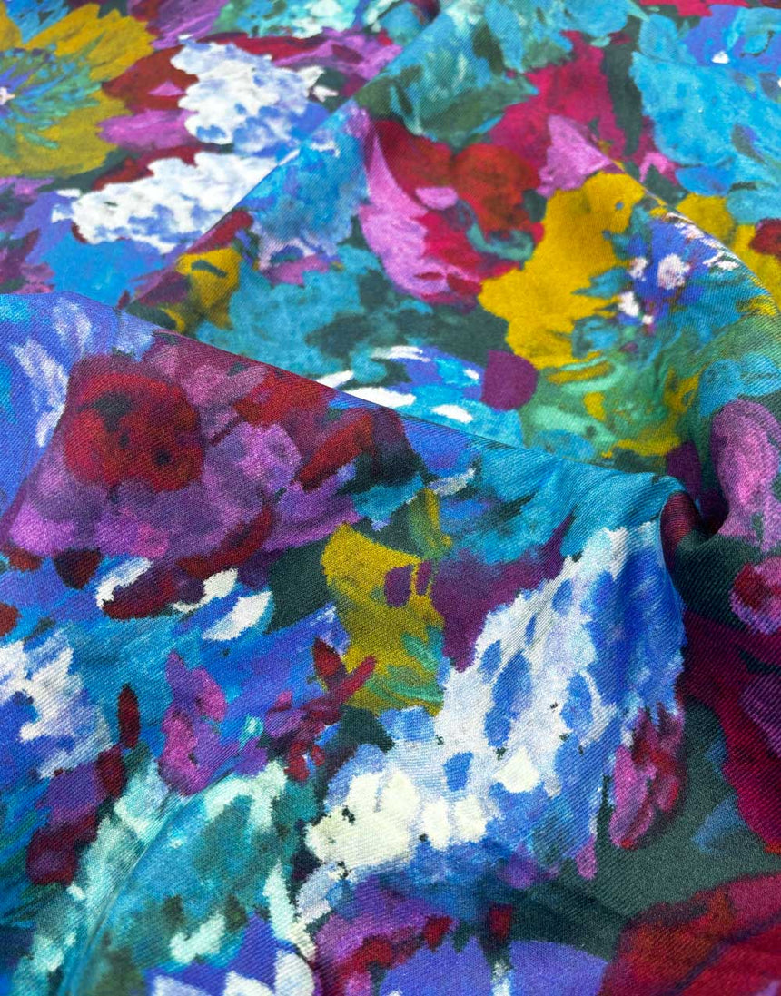 Remnant 1m -Liberty Fabrics Lantana Cotton & Wool Blend, Artist's Bouquet A