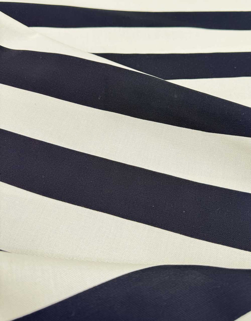 Monochrome Thick Striped Cotton Canvas Fabric