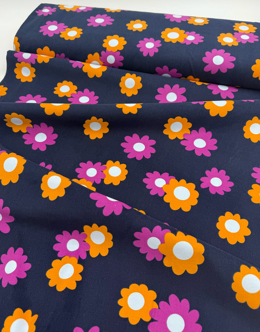 Happy Flower Cotton Needlecord Fabric