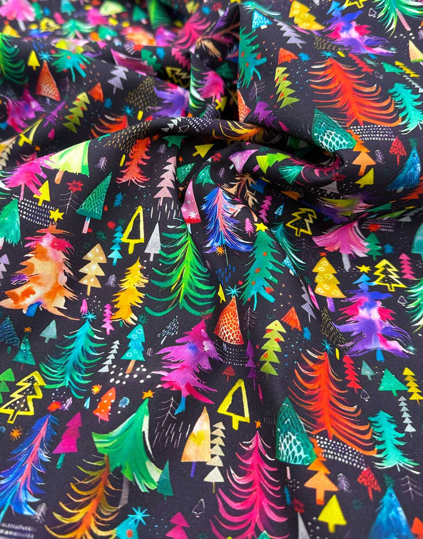 Rainbow Christmas Tree Cotton Fabric