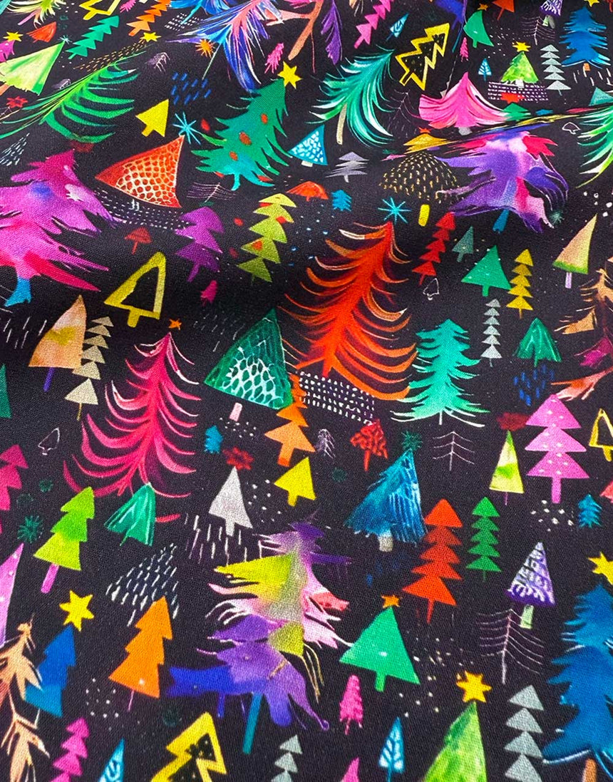 Rainbow Christmas Tree Cotton Fabric