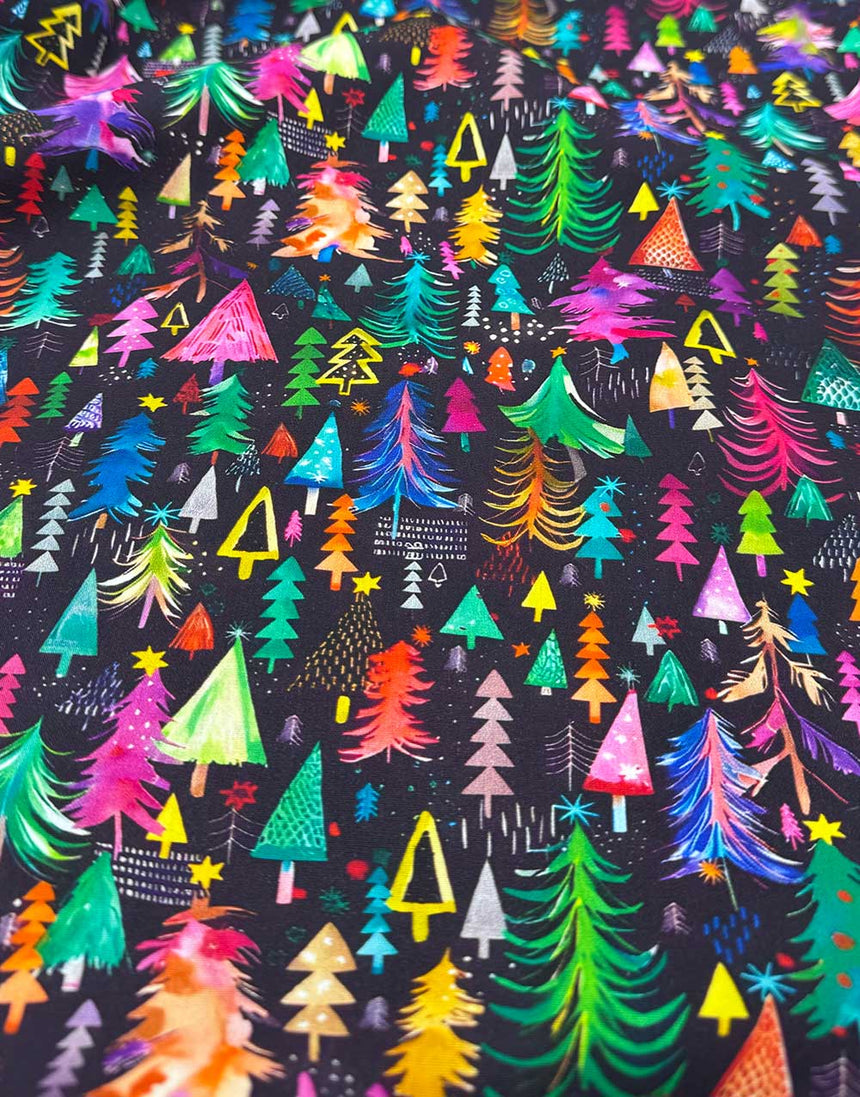Rainbow Christmas Tree Cotton Fabric