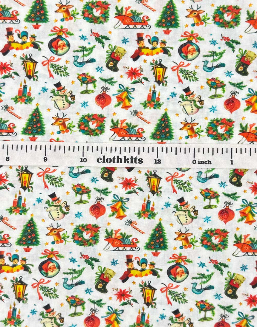 Jolly Retro Christmas Cotton Fabric