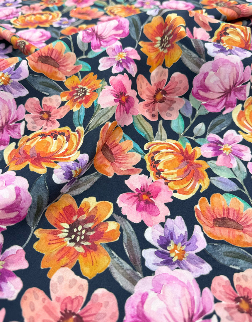 Florentina Floral Fine Cotton Poplin Fabric