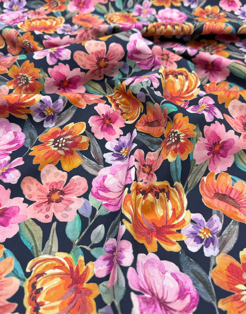 Florentina Floral Fine Cotton Poplin Fabric