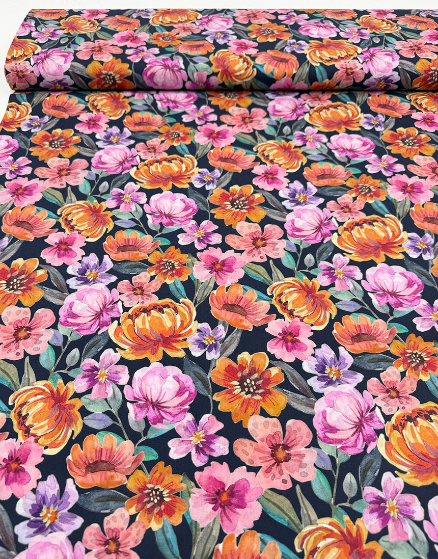 Florentina Floral Fine Cotton Poplin Fabric