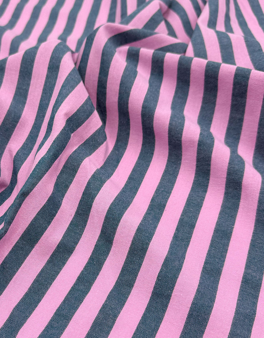 Denim Candy Stripe Cotton Yarn-Dyed Fabric