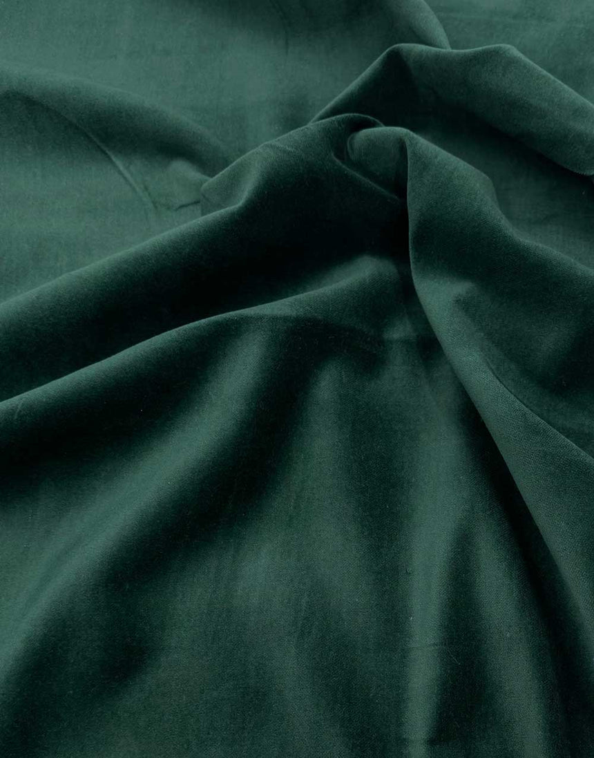 Remnant 1.5m -Bottle Green Velvet Fabric