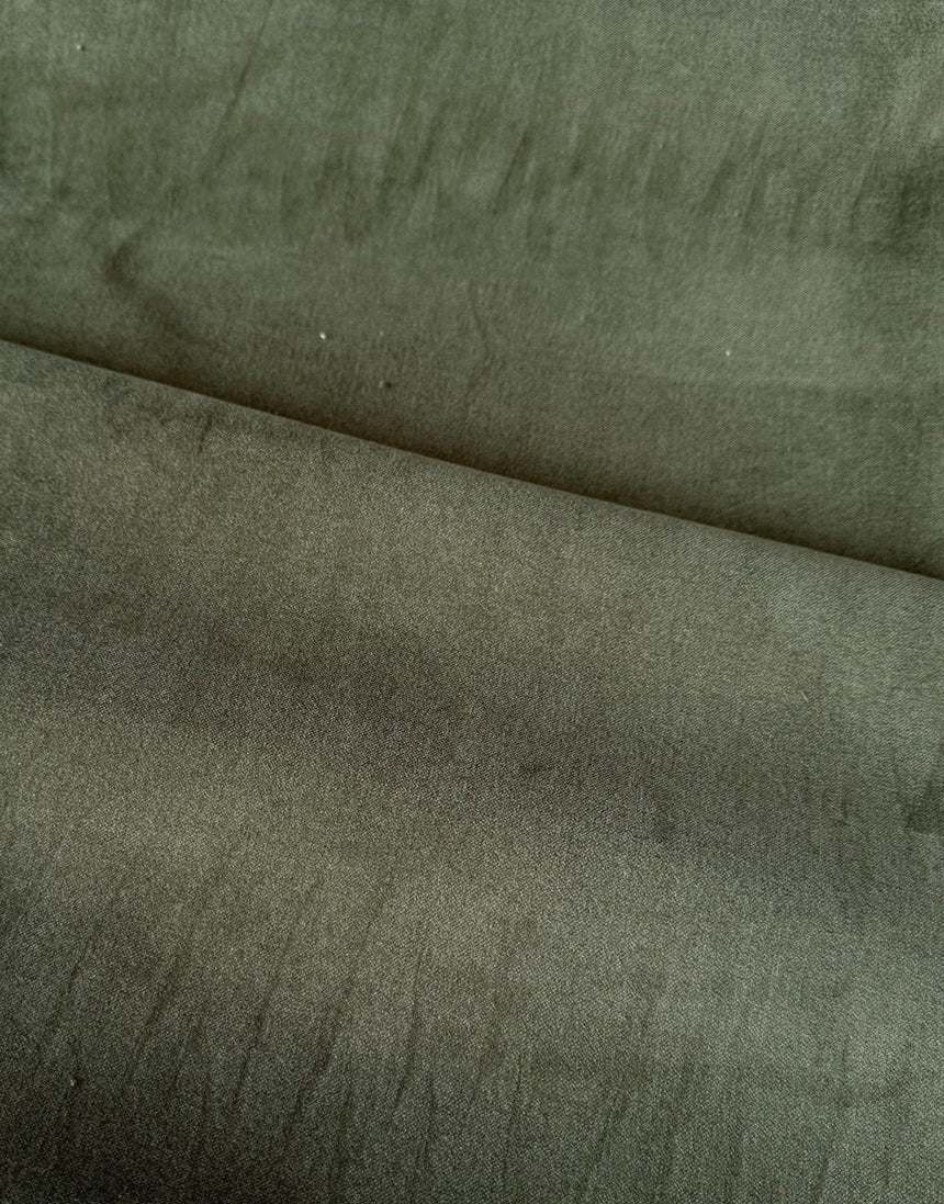 Remnant 1m - Olive Green Cotton Velvet Fabric