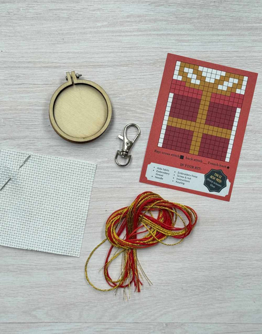 My Gift To You, Mini Matchbox Christmas Cross Stitch Kit, Crafty Kit Company