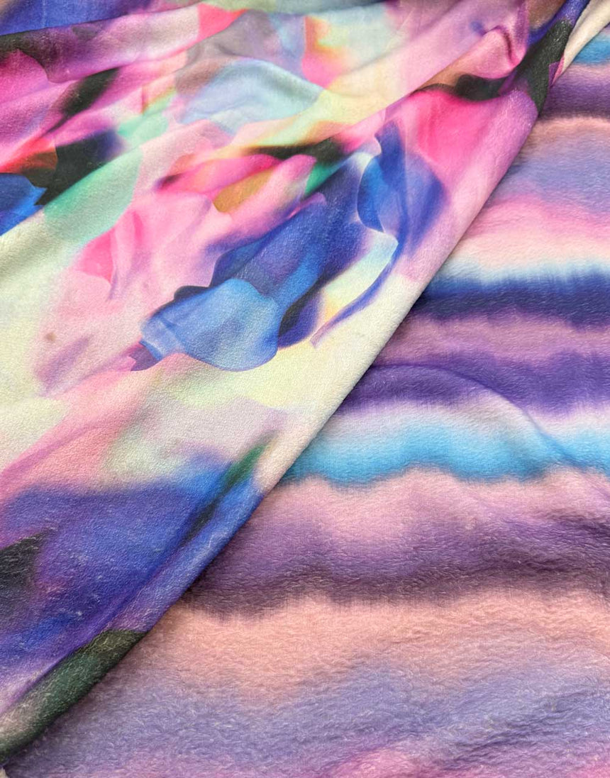 Purple Crazy Double Sided Fleece Fur Fabric