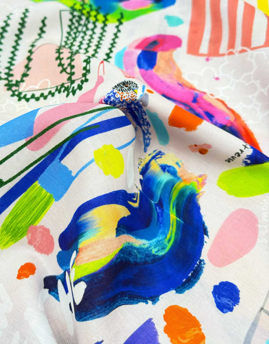 Large Scale - The Artist's Way Cotton Linen Fabric, Doops Designs