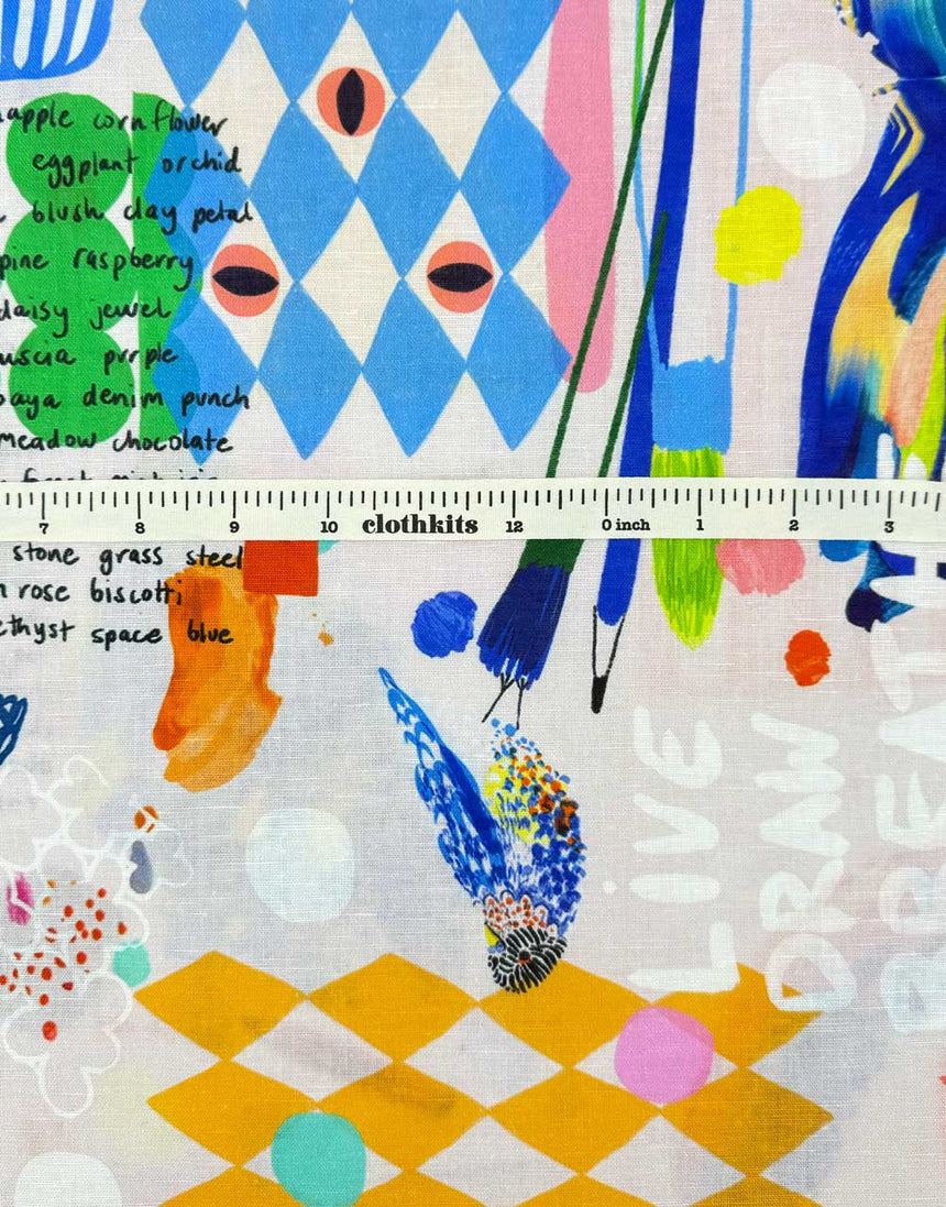 Large Scale - The Artist's Way Cotton Linen Fabric, Doops Designs