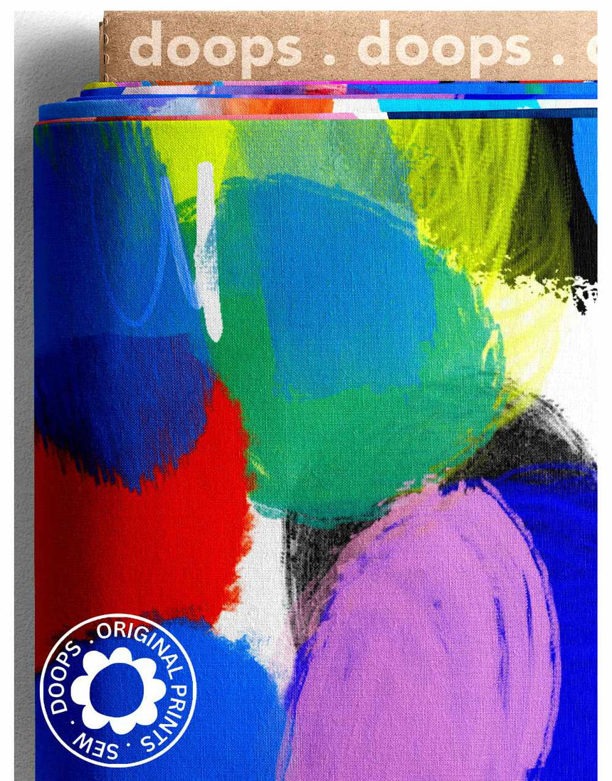 Colour Splat Cotton Linen Fabric, Doops Designs