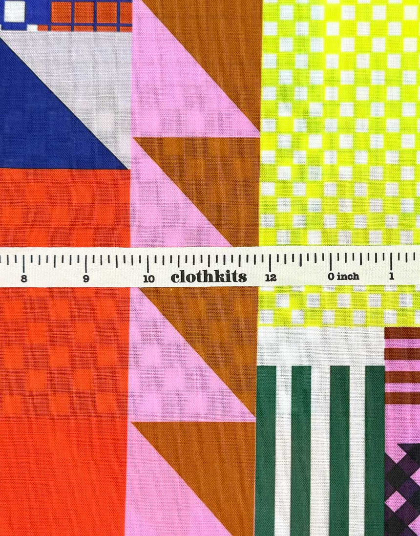 Lumo Patchwork Cotton Linen Fabric, Doops Designs