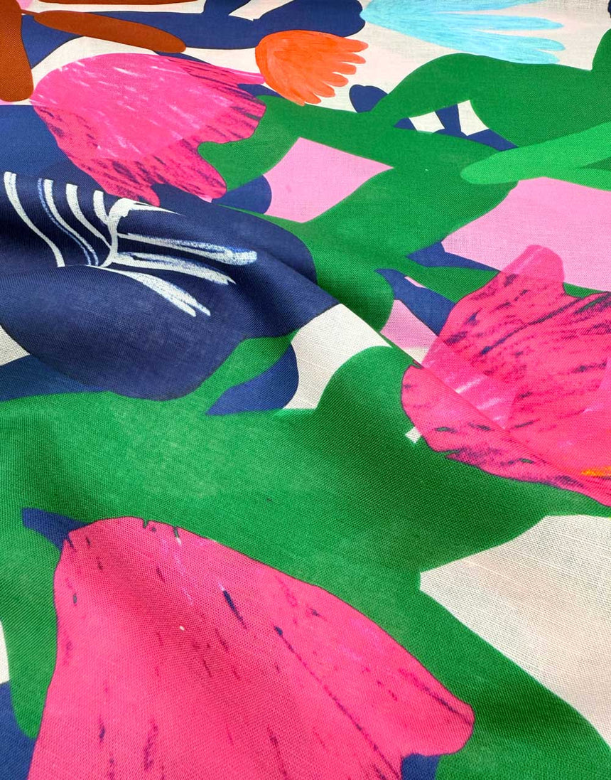 Mor Mor's Garden Cotton Linen Fabric, Doops Designs