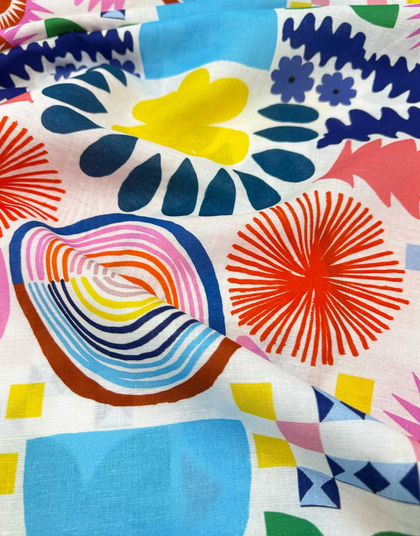 Plant Bomb Cotton Linen Fabric, Doops Designs