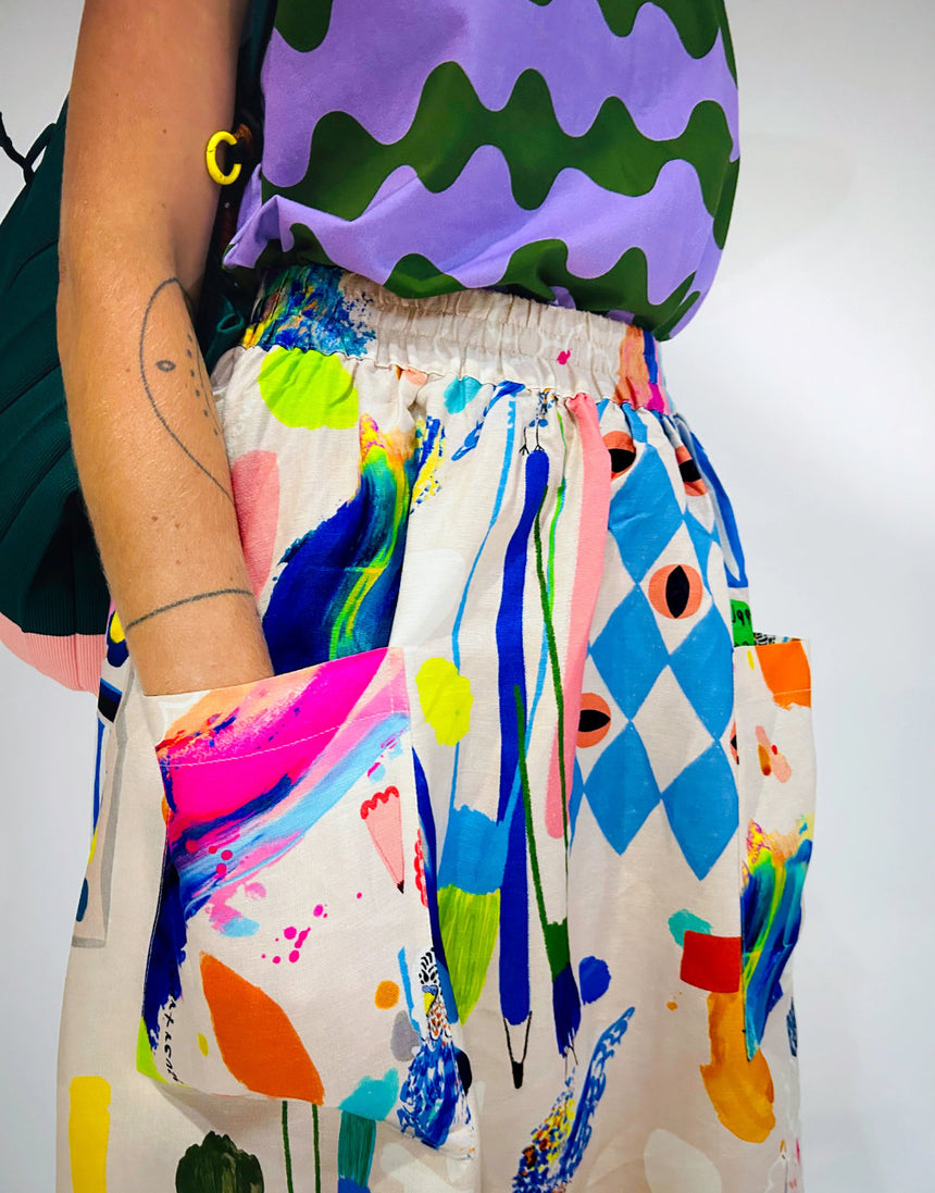 Large Scale - The Artist's Way Cotton Linen Fabric, Doops Designs