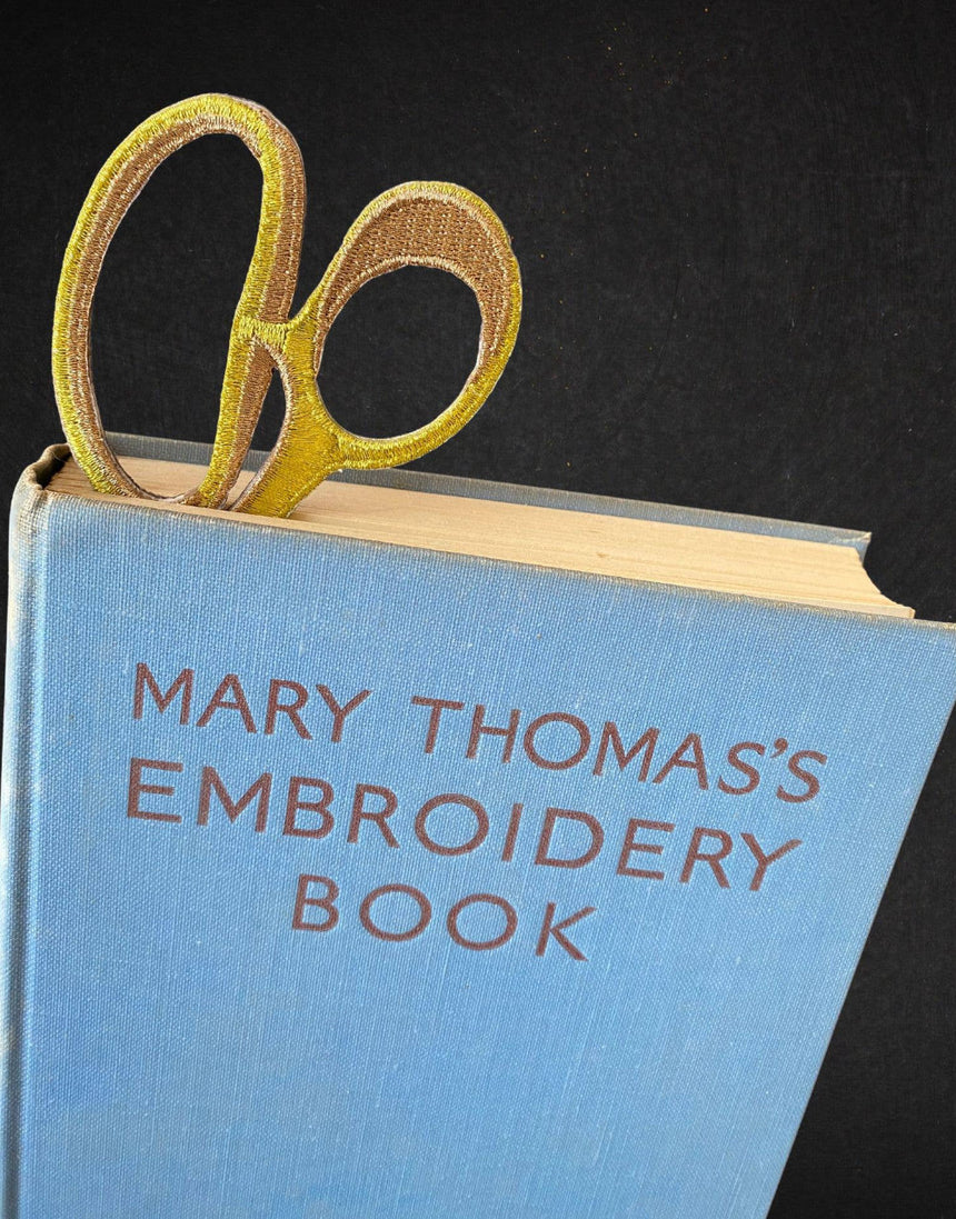 Dressmaking Scissors Embroidered Bookmark, Petra Boase