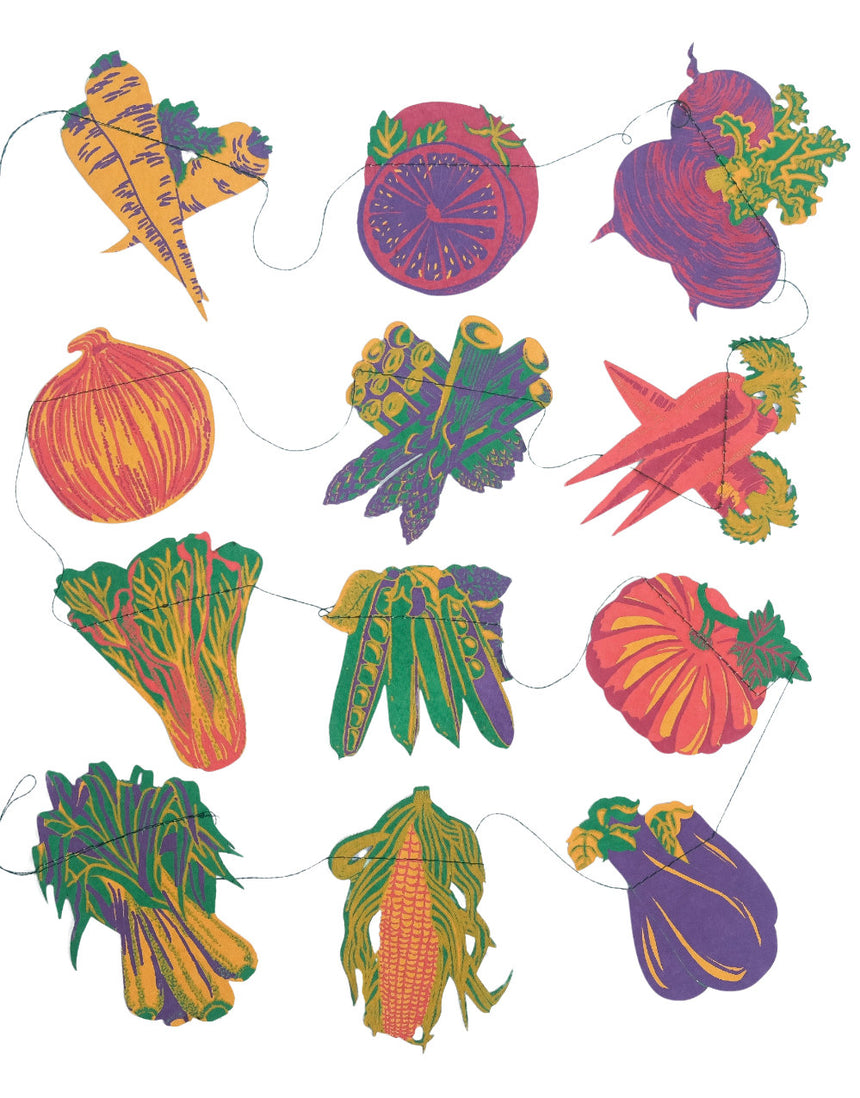 Vegetable Sewn Paper Garland No.68, East End Press
