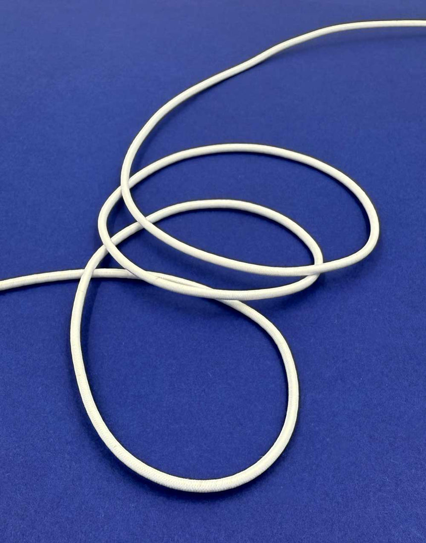 2mm White Round Elastic