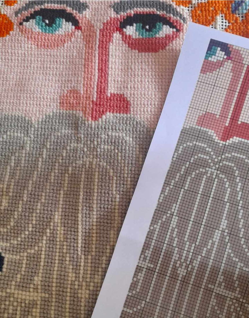 Neptune Giant Wall Hanging Counted Cross Stitch Kit, Emily Peacock