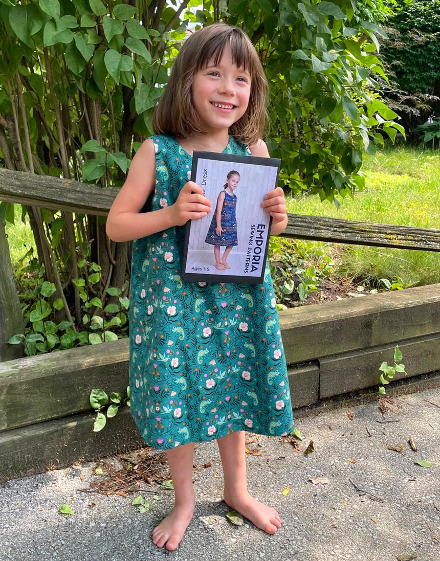 Jungle Sparkle Girl's Reversible Dress Complete Dressmaking Kit, Emporia Patterns