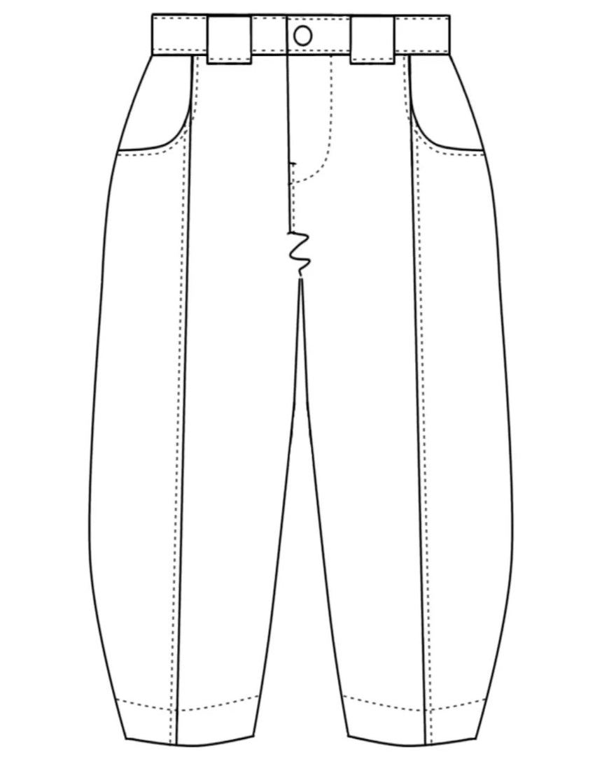 Roan Barrel Leg Trousers Sewing Pattern, Emporia Patterns