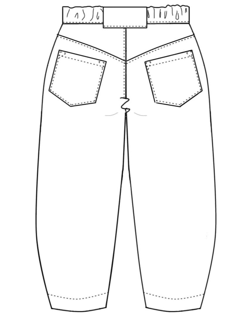 Roan Barrel Leg Trousers Sewing Pattern, Emporia Patterns
