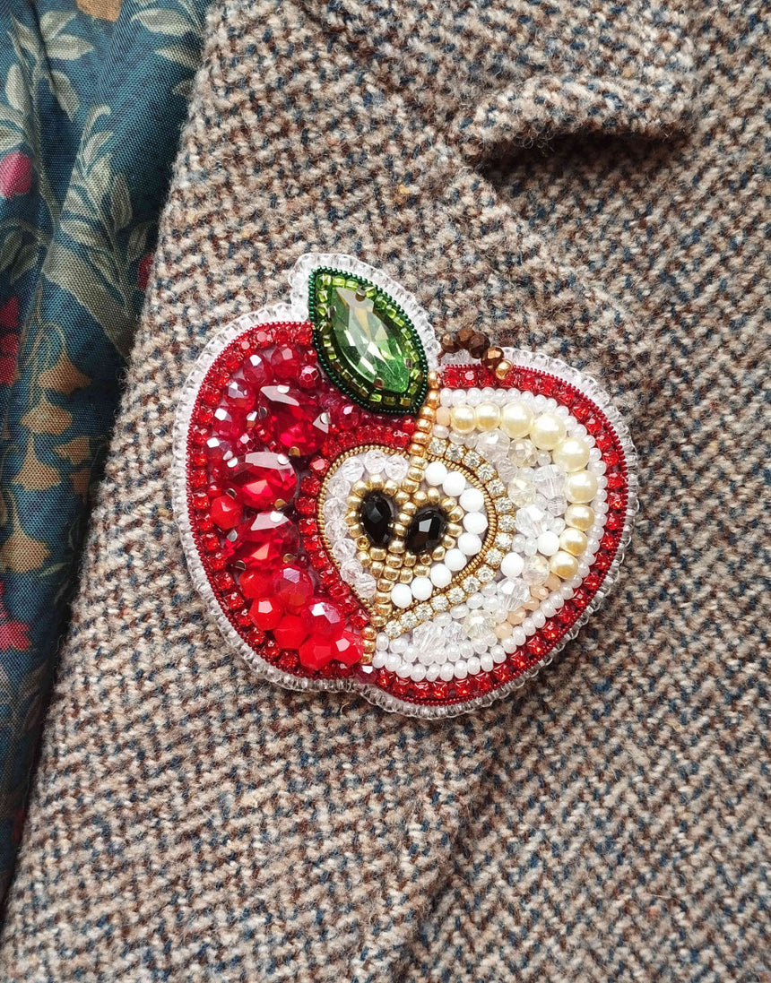 Fruit Beaded Embroidery Brooch Kit, Set of 4
