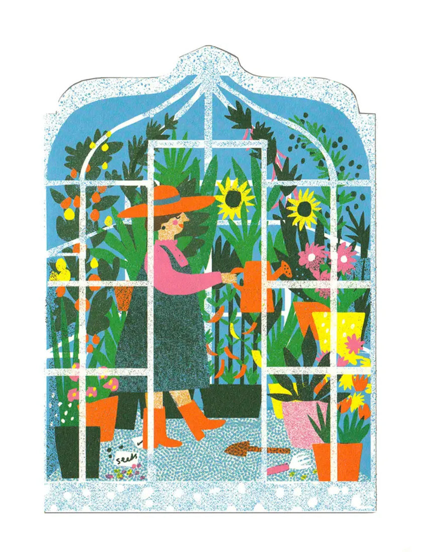 Greenhouse Die Cut Card, Printed Peanut