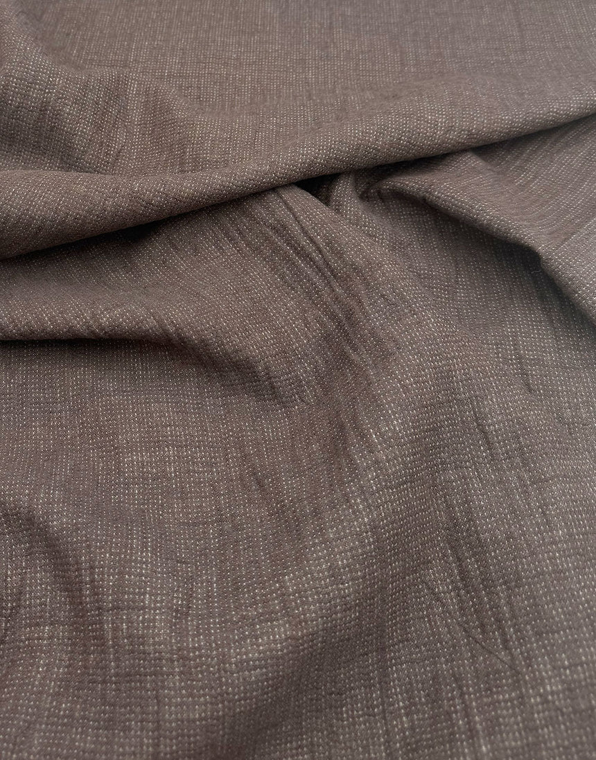 Brown Capri Linen Cotton Blend Fabric