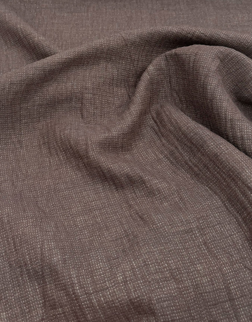 Brown Capri Linen Cotton Blend Fabric