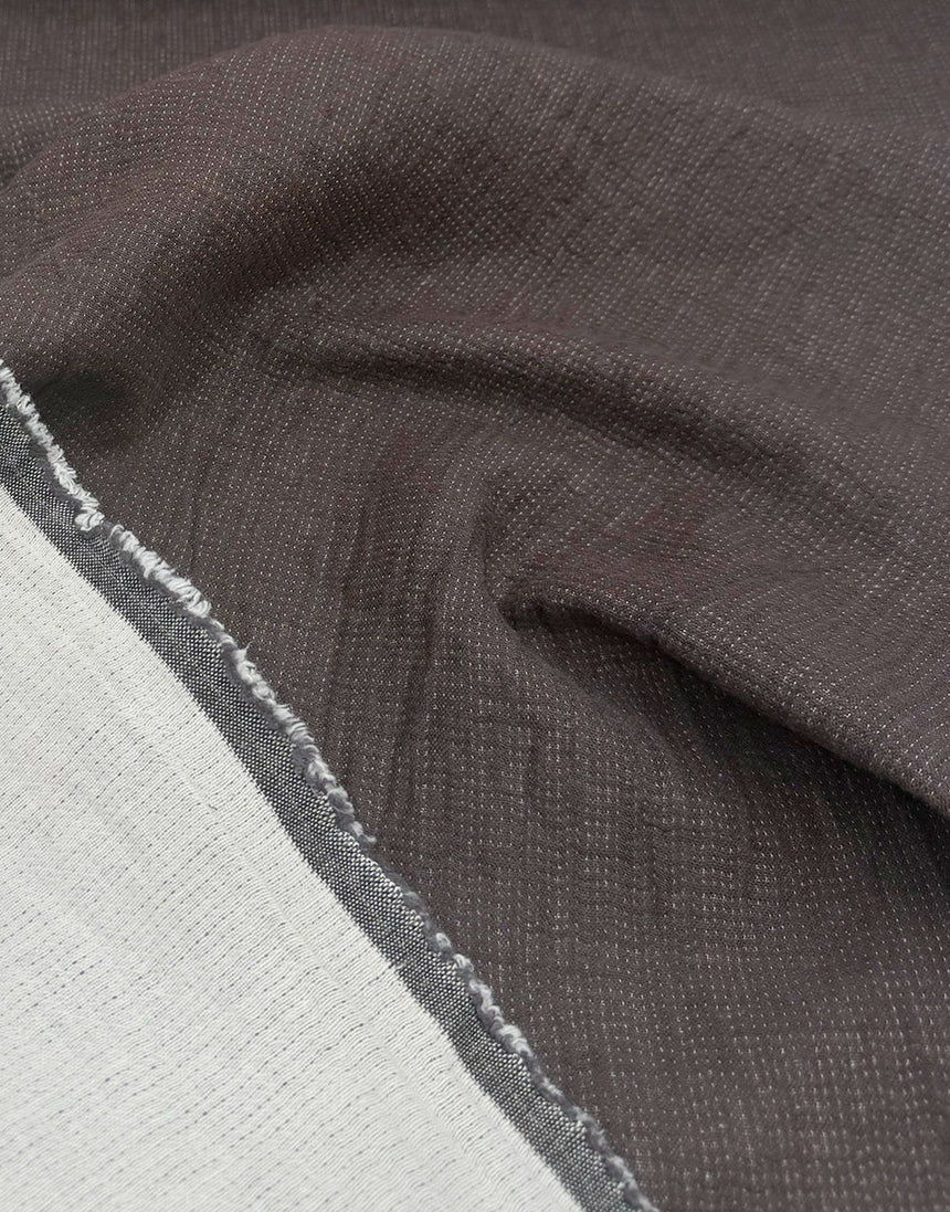 Brown Capri Linen Cotton Blend Fabric