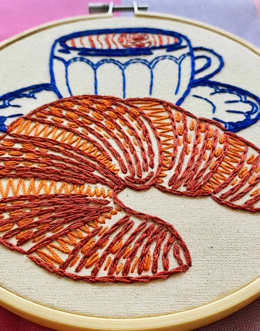 Croissant Embroidery Kit, Hook Line & Tinker
