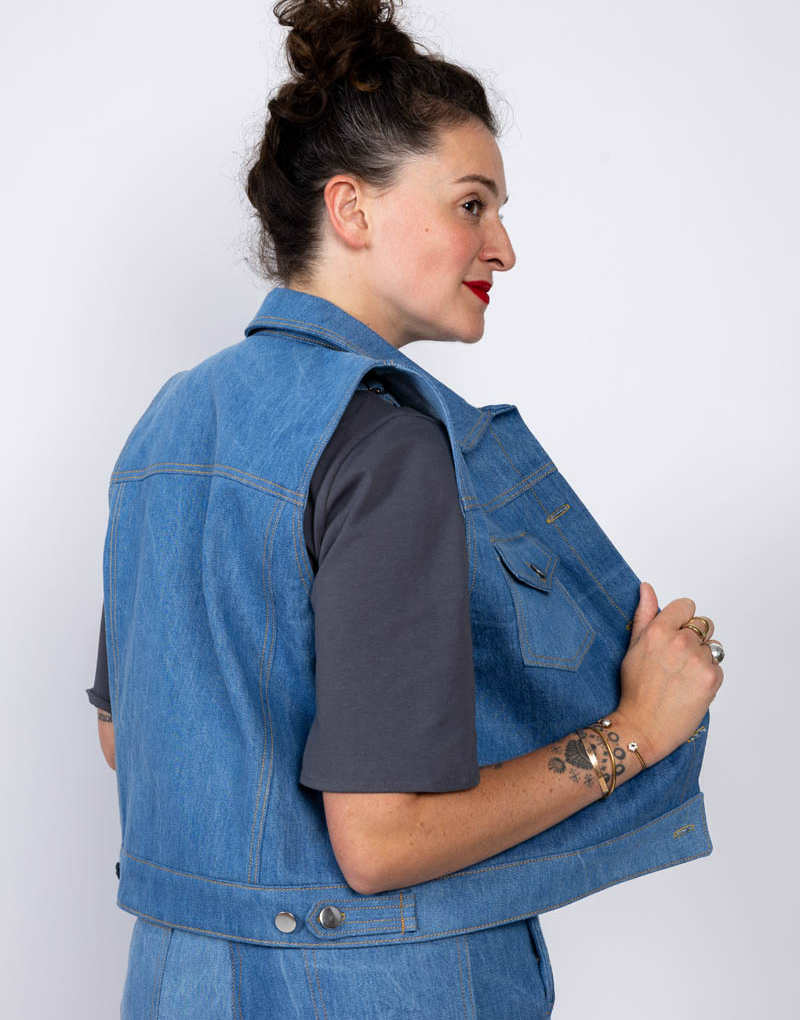 Gold Denim Jacket Sewing Pattern, I AM Patterns