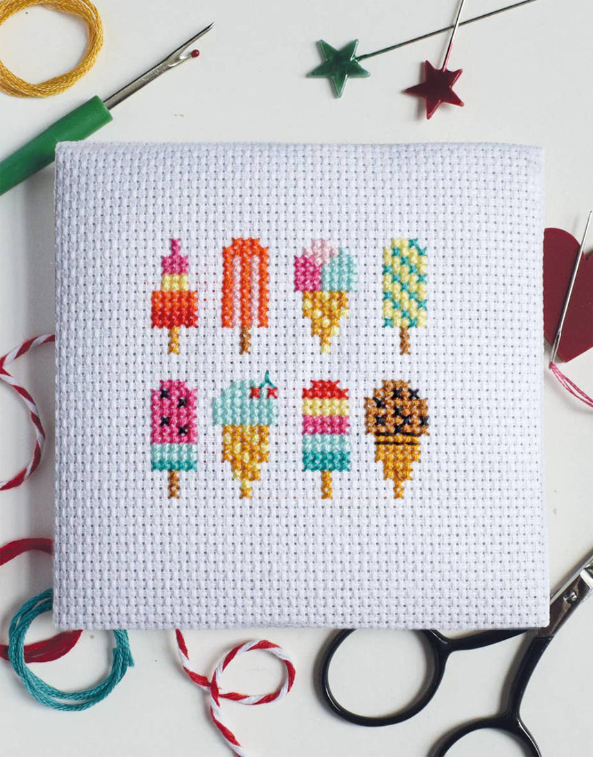 Ice Creams Mini Cross Stitch Kit, The Make Arcade