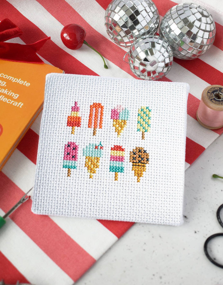 Ice Creams Mini Cross Stitch Kit, The Make Arcade