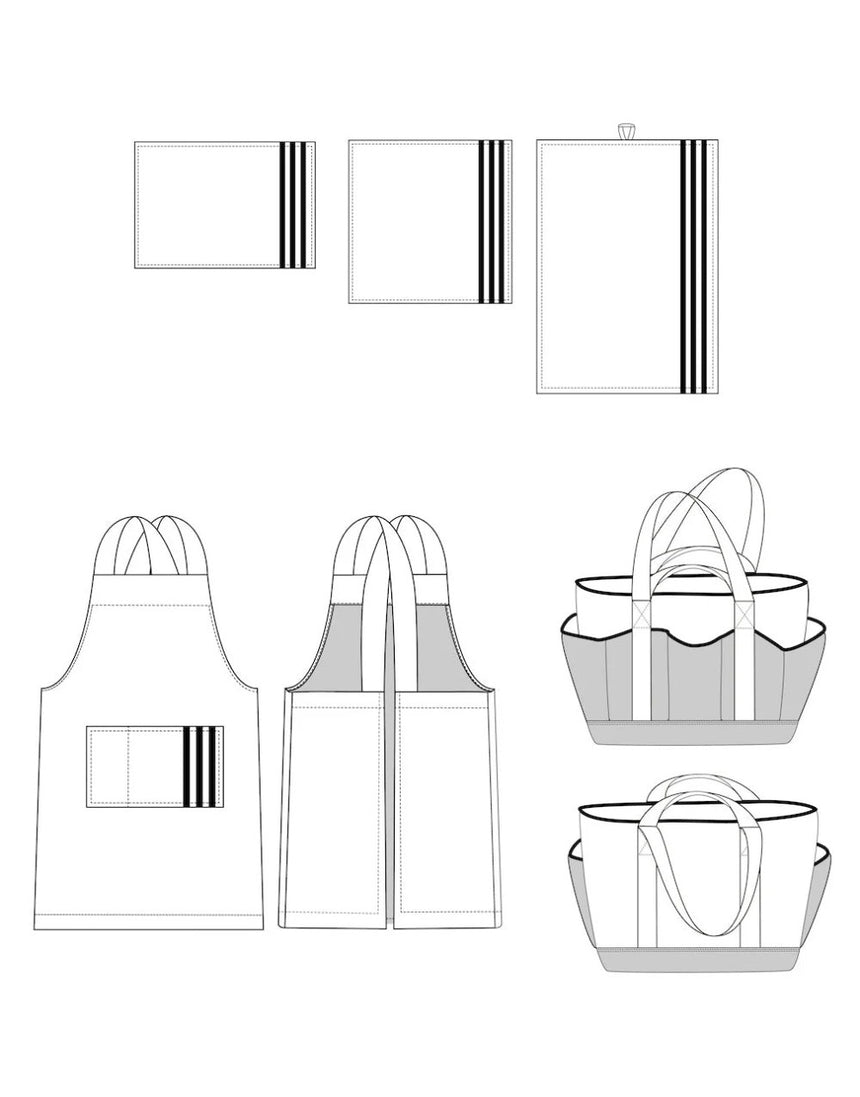 Osaka Kitchen Accessories Set Sewing Pattern, Ikatee