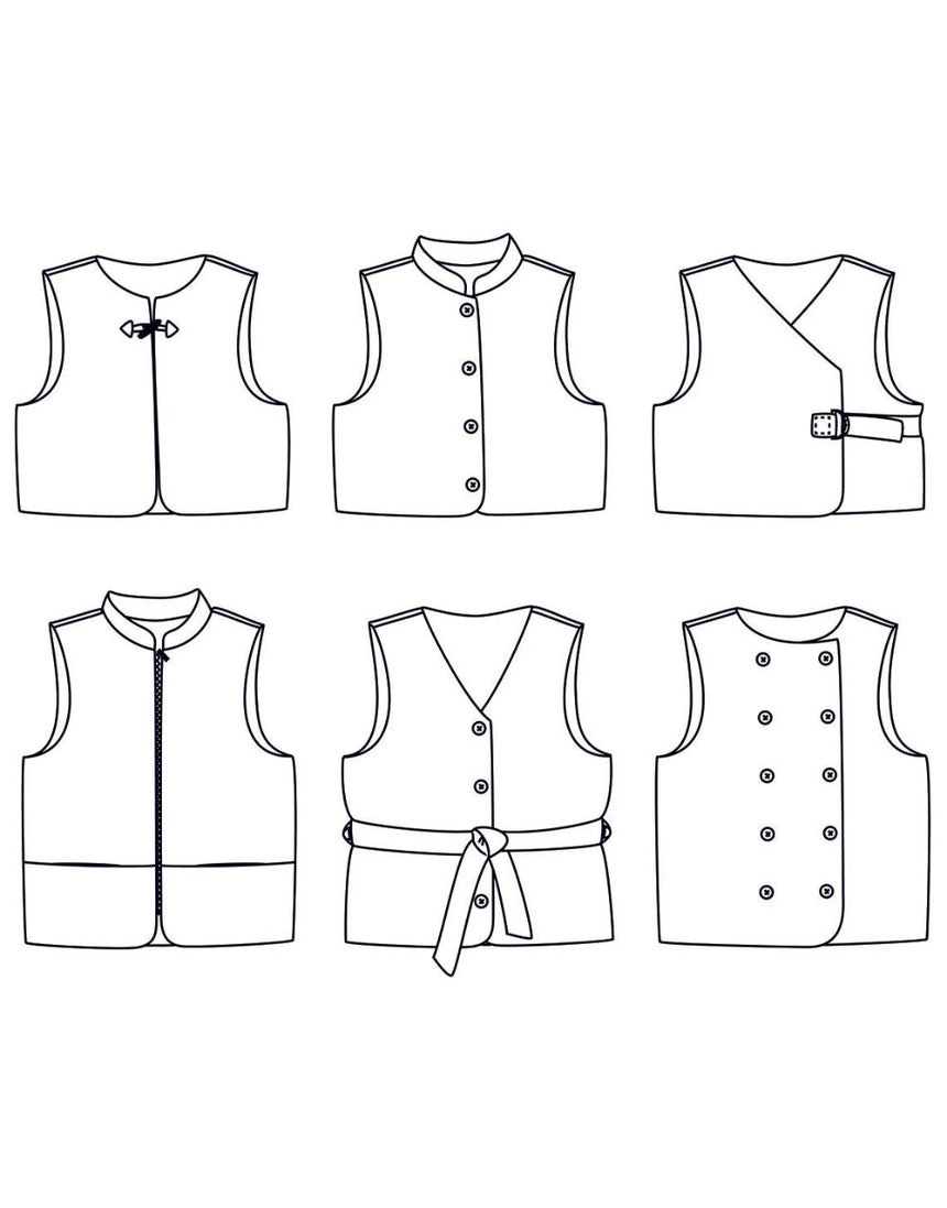 Rabat Sleeveless Vest Sewing Pattern, Ikatee